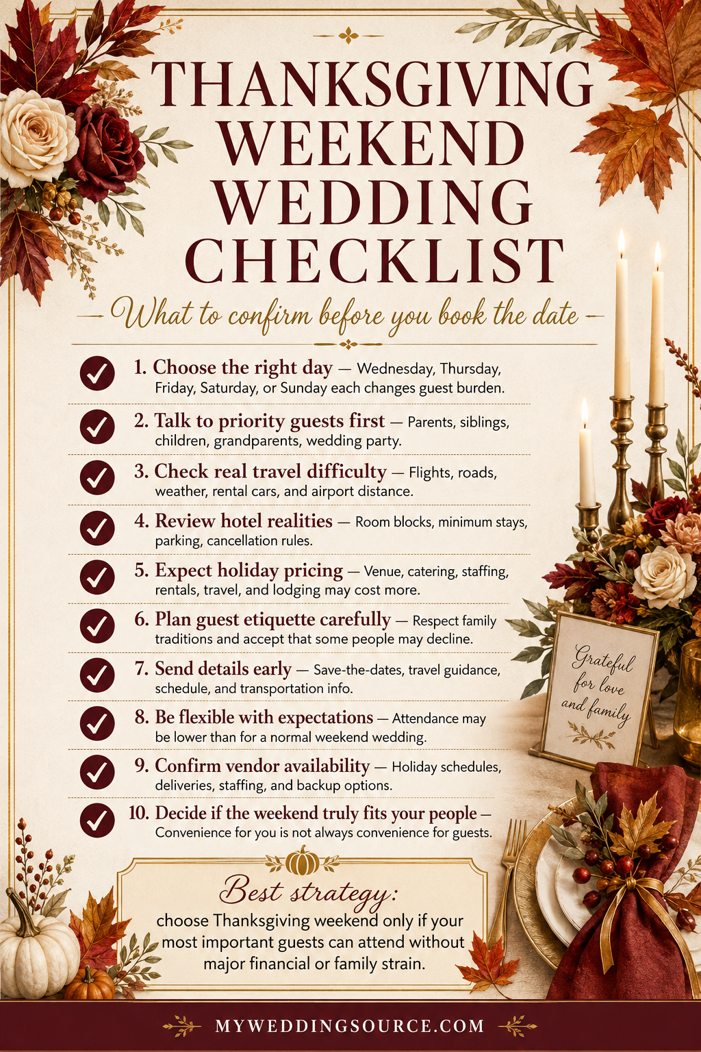 Thanksgiving Weekend Wedding