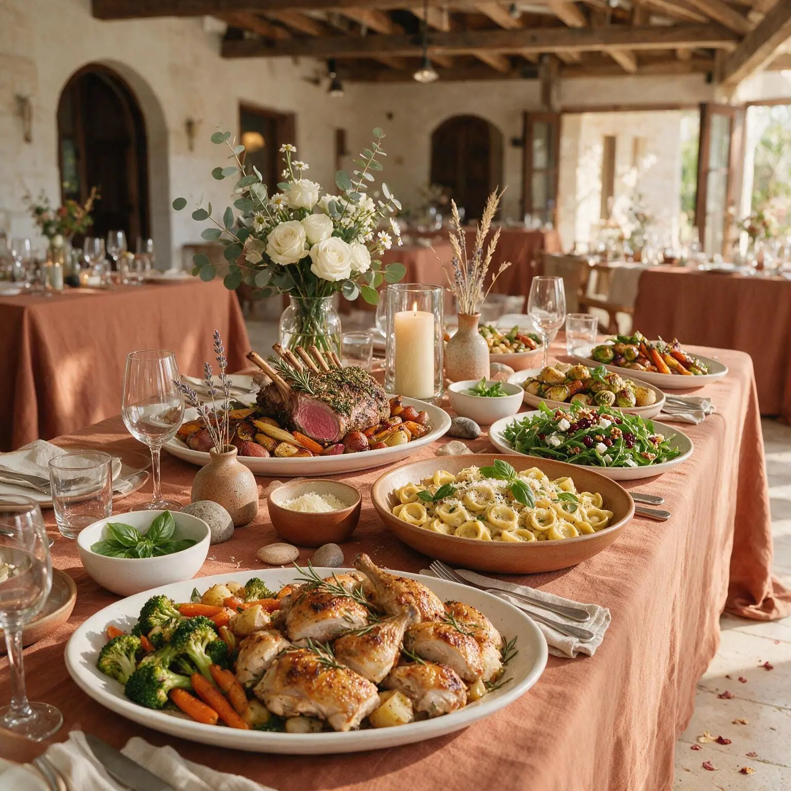 family-style wedding food catering