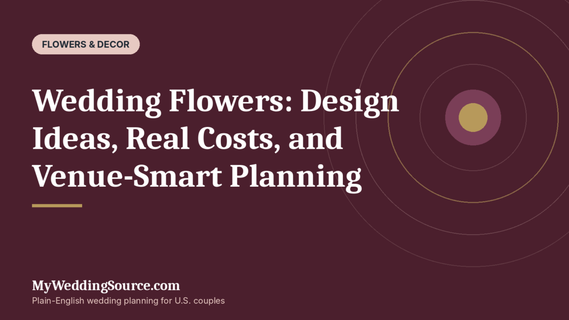 Wedding Flowers: Design Ideas, Real Costs, and Venue-Smart Planning: MyWeddingSource.com guide cover