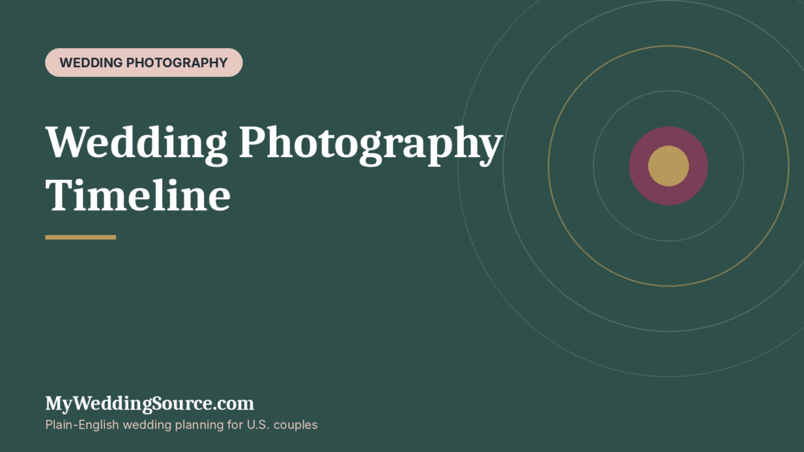 Wedding Photography Timeline: A Practical Schedule From Booking to Wedding Day: MyWeddingSource.com guide cover